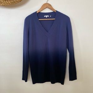 Vince Dip Dyed V Neck Cashmere Sweater